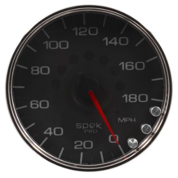 Picture of Autometer Spek-Pro Gauge Speedometer 5in 180 Mph Elec- Programmable Black-Chrome