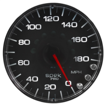 Picture of Autometer Spek-Pro Gauge Speedometer 5in 180 Mph Elec- Programmable Black-Chrome