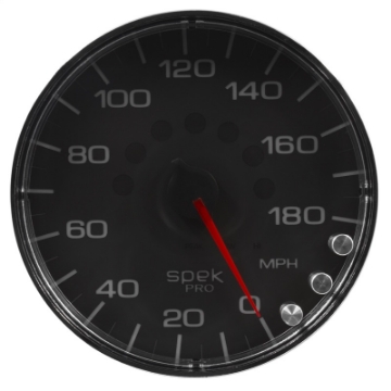 Picture of Autometer Spek-Pro Gauge Speedometer 5in 180 Mph Elec- Programmable Black-Chrome