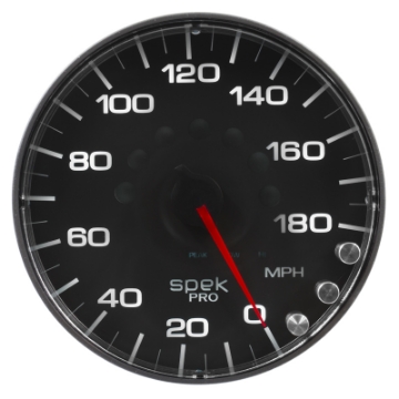 Picture of Autometer Spek-Pro Gauge Speedometer 5in 180 Mph Elec- Programmable Black-Black