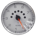 Picture of Autometer Spek-Pro Gauge Tachometer 5in 8K Rpm W-Shift Light & Peak Mem Silver-Chrome