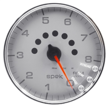 Picture of Autometer Spek-Pro Gauge Tachometer 5in 8K Rpm W-Shift Light & Peak Mem Silver-Chrome