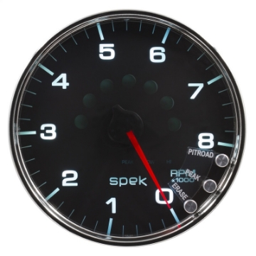 Picture of Autometer Spek-Pro Gauge Tachometer 5in 8K Rpm W-Shift Light & Peak Mem Black-Chrome