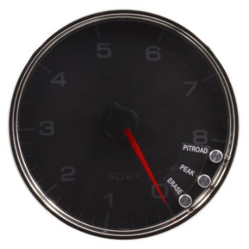 Picture of Autometer Spek-Pro Gauge Tachometer 5in 8K Rpm W-Shift Light & Peak Mem Black-Chrome