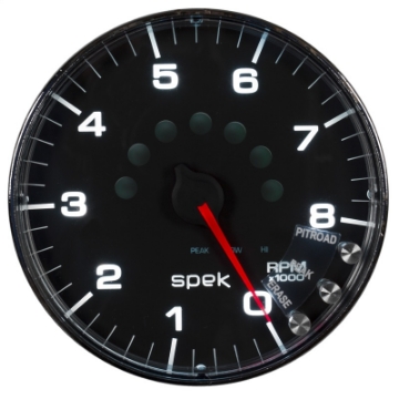 Picture of Autometer Spek-Pro Gauge Tachometer 5in 8K Rpm W-Shift Light & Peak Mem Black-Chrome