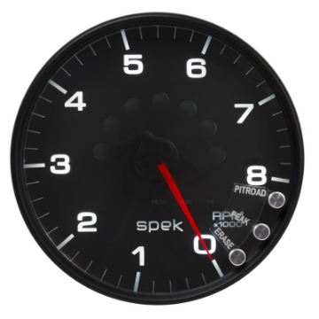 Picture of Autometer Spek-Pro Gauge Tachometer 5in 8K Rpm W-Shift Light & Peak Mem Black-Black