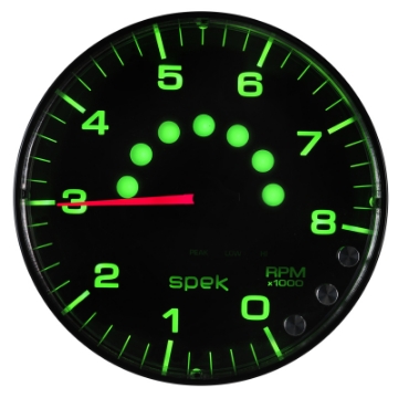 Picture of Autometer Spek-Pro Gauge Tachometer 5in 8K Rpm W-Shift Light & Peak Mem Black-Black
