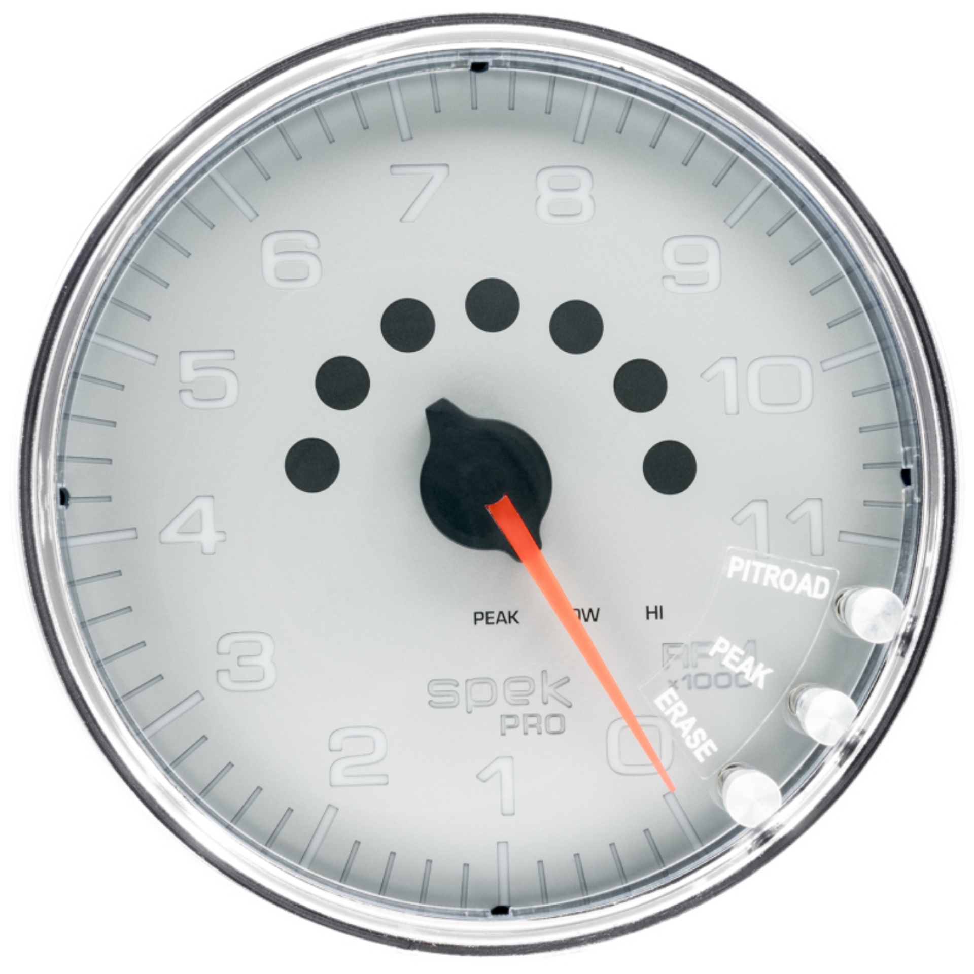 Picture of Autometer Spek-Pro Gauge Tachometer 5in 11K Rpm W-Shift Light & Peak Mem Silver-Chrome