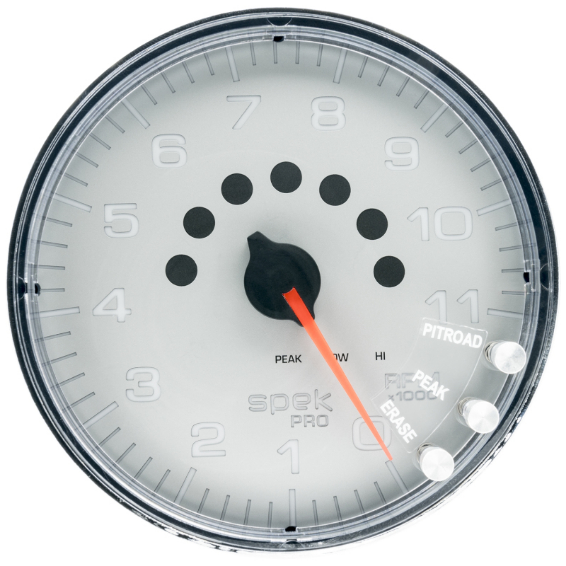 Picture of Autometer Spek-Pro Gauge Tachometer 5in 11K Rpm W-Shift Light & Peak Mem Silver-Chrome