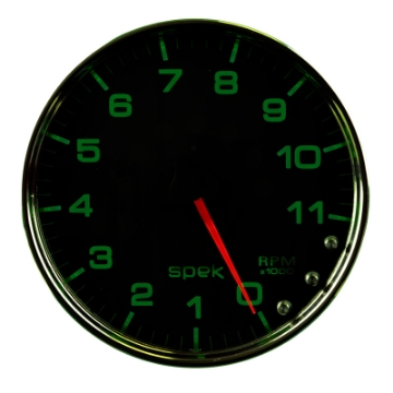 Picture of Autometer Spek-Pro Gauge Tachometer 5in 11K Rpm W-Shift Light & Peak Mem Black-Chrome
