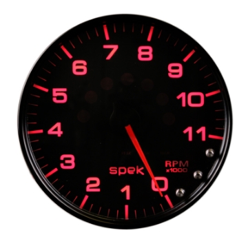 Picture of Autometer Spek-Pro Gauge Tachometer 5in 11K Rpm W-Shift Light & Peak Mem Black-Black