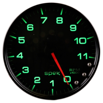 Picture of Autometer Spek-Pro Gauge Tachometer 5in 11K Rpm W-Shift Light & Peak Mem Black-Black