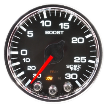 Picture of Autometer Spek-Pro Gauge Vac-Boost 2 1-16in 30Inhg-30psi Stepper Motor W-Peak & Warn Black-Chrome