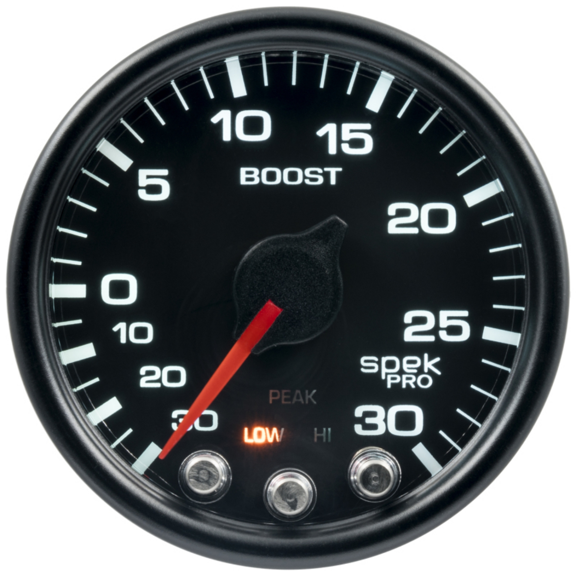 Picture of Autometer Spek-Pro Gauge Vac-Boost 2 1-16in 30Inhg-30psi Stepper Motor W-Peak & Warn Black-Black