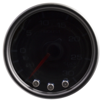 Picture of Autometer Spek-Pro Gauge Vac-Boost 2 1-16in 30Inhg-30psi Stepper Motor Peak & Warn Black-Smoke-Black