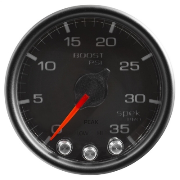 Picture of Autometer Spek-Pro Gauge Boost 2 1-16in 35psi Stepper Motor W-Peak & Warn Black-Black