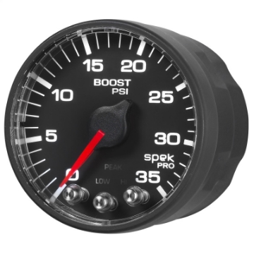 Picture of Autometer Spek-Pro Gauge Boost 2 1-16in 35psi Stepper Motor W-Peak & Warn Black-Black