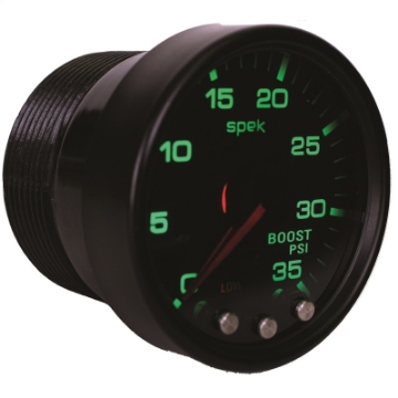 Picture of Autometer Spek-Pro Gauge Boost 2 1-16in 35psi Stepper Motor W-Peak & Warn Blacksmoke--Black