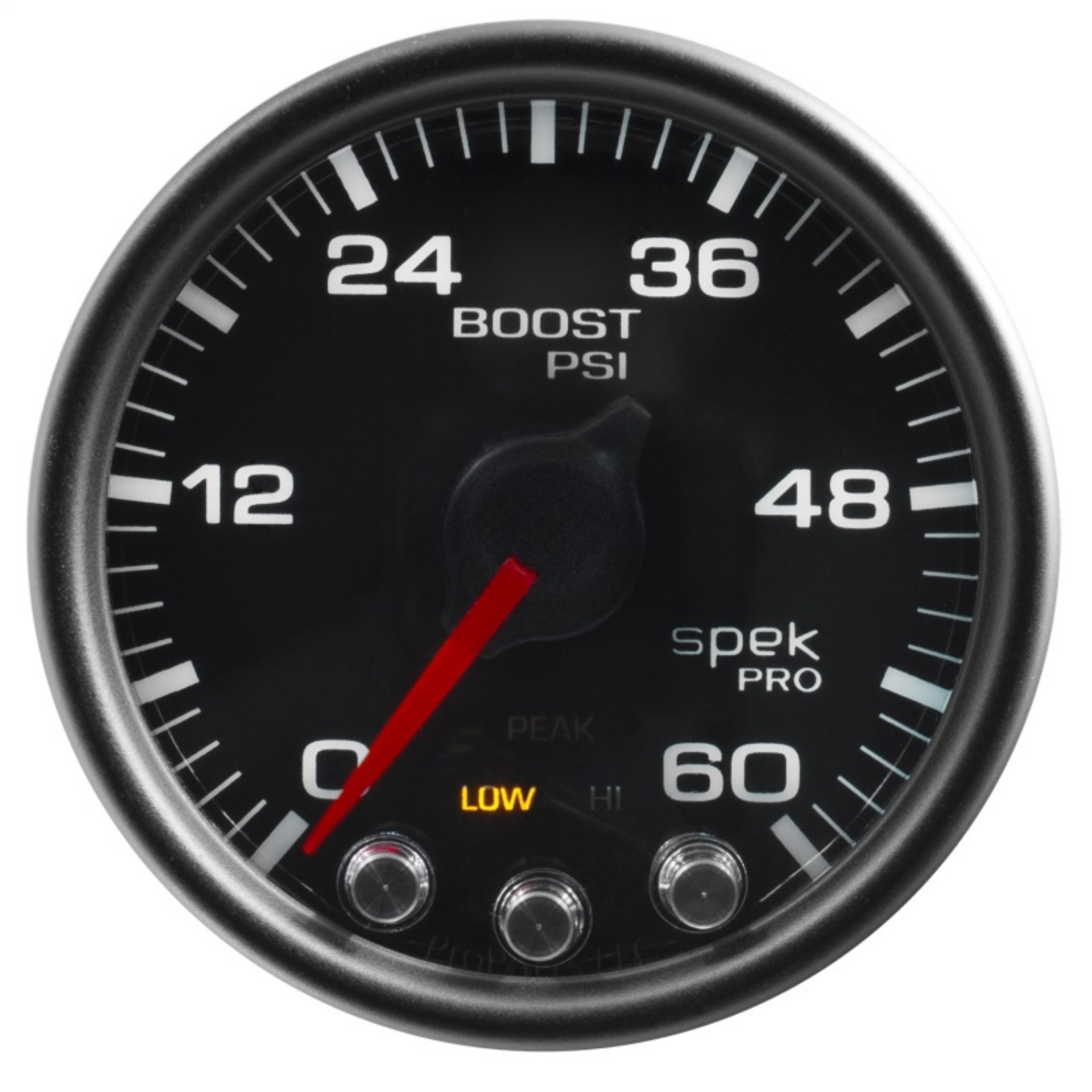 Picture of Autometer Spek-Pro Gauge Boost 2 1-16in 60psi Stepper Motor W-Peak & Warn Blk-Black