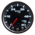 Picture of Autometer Spek-Pro Gauge Boost 2 1-16in 60psi Stepper Motor W-Peak & Warn Blk-Smoke-Black