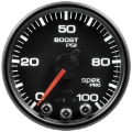 Picture of Autometer Spek-Pro Gauge Boost 2 1-16in 100psi Stepper Motor W-Peak & Warn Blk-Blk