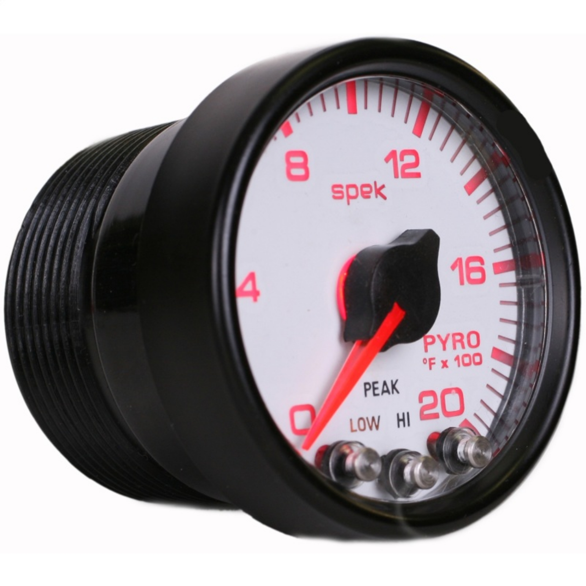 Picture of Autometer Spek-Pro Gauge Pyro- Egt 2 1-16in 2000f Stepper Motor W-Peak & Warn Wht-Blk
