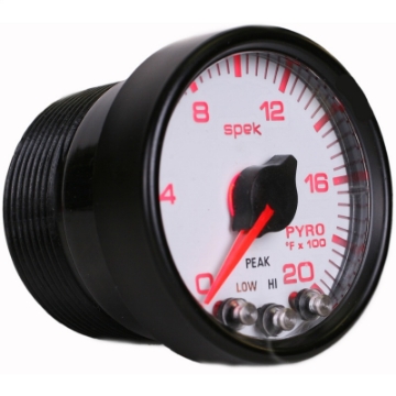 Picture of Autometer Spek-Pro Gauge Pyro- Egt 2 1-16in 2000f Stepper Motor W-Peak & Warn Wht-Blk