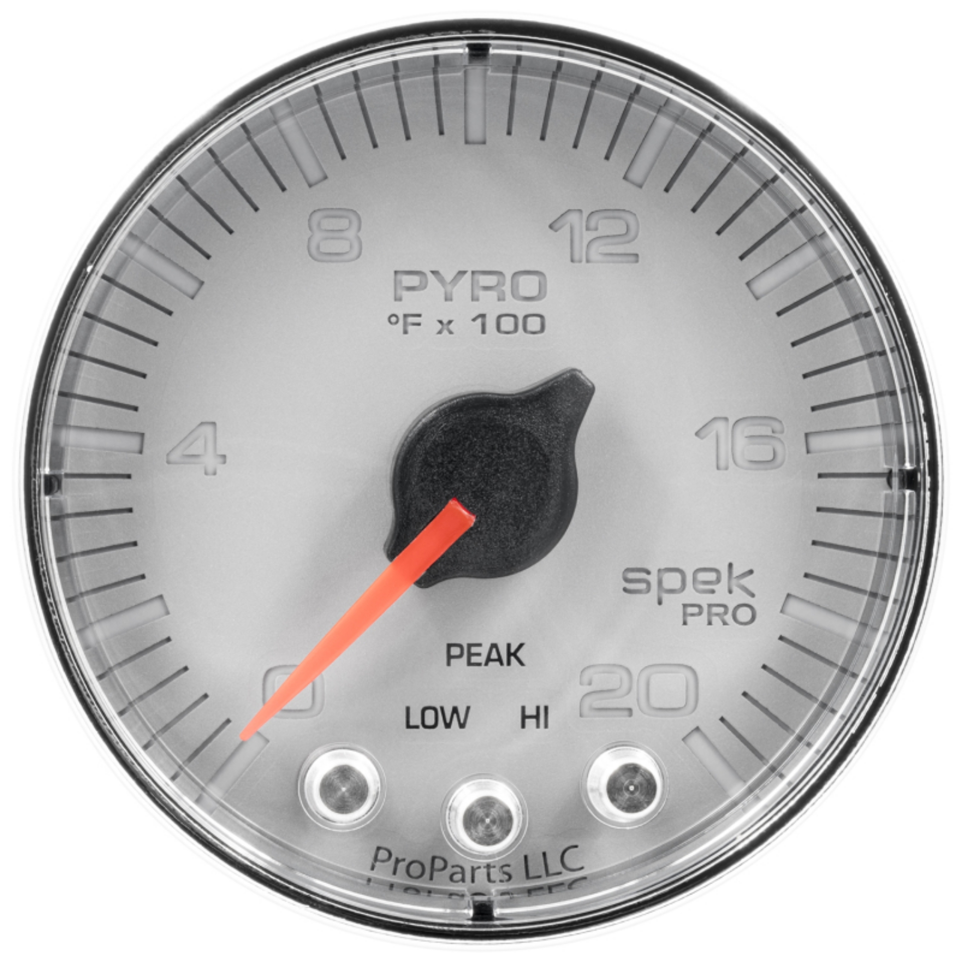 Picture of Autometer Spek-Pro Gauge Pyro- Egt 2 1-16in 2000f Stepper Motor W-Peak & Warn Slvr-Chrm