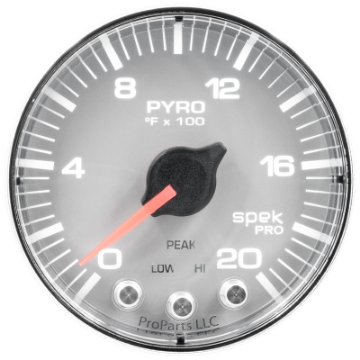 Picture of Autometer Spek-Pro Gauge Pyro- Egt 2 1-16in 2000f Stepper Motor W-Peak & Warn Slvr-Chrm