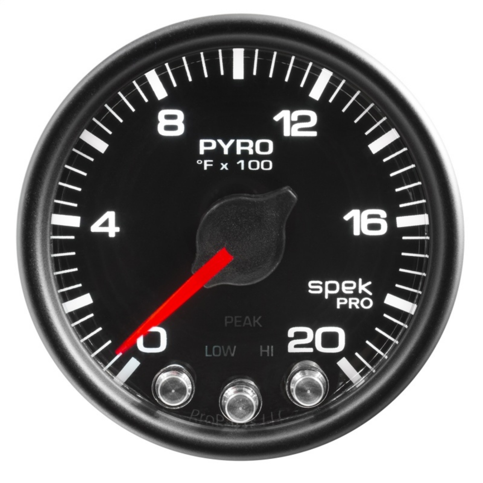 Picture of Autometer Spek-Pro Gauge Pyro- Egt 2 1-16in 2000f Stepper Motor W-Peak & Warn Blk-Blk