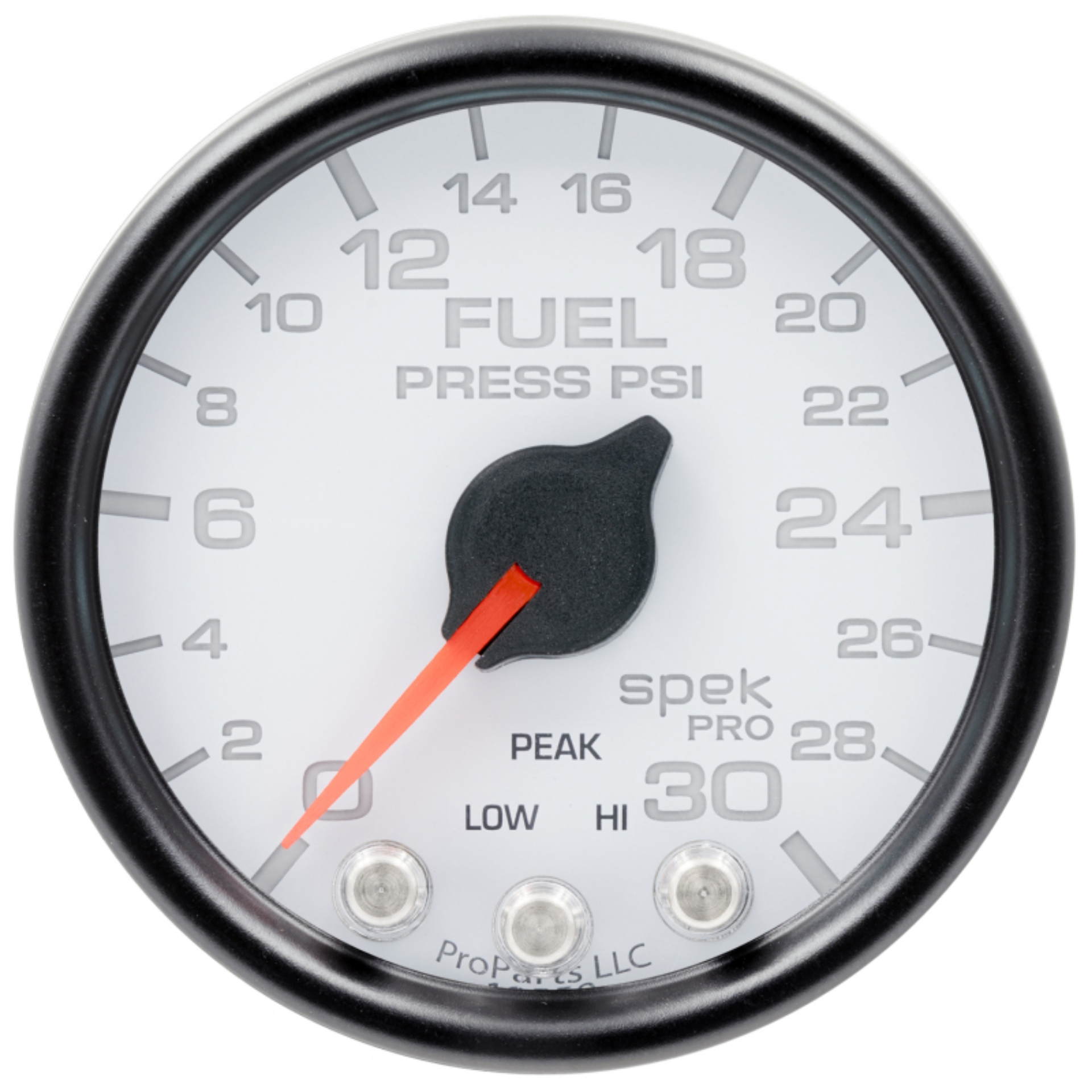Picture of Autometer Spek-Pro Gauge Fuel Press 2 1-16in 30psi Stepper Motor W-Peak & Warn Wht-Blk