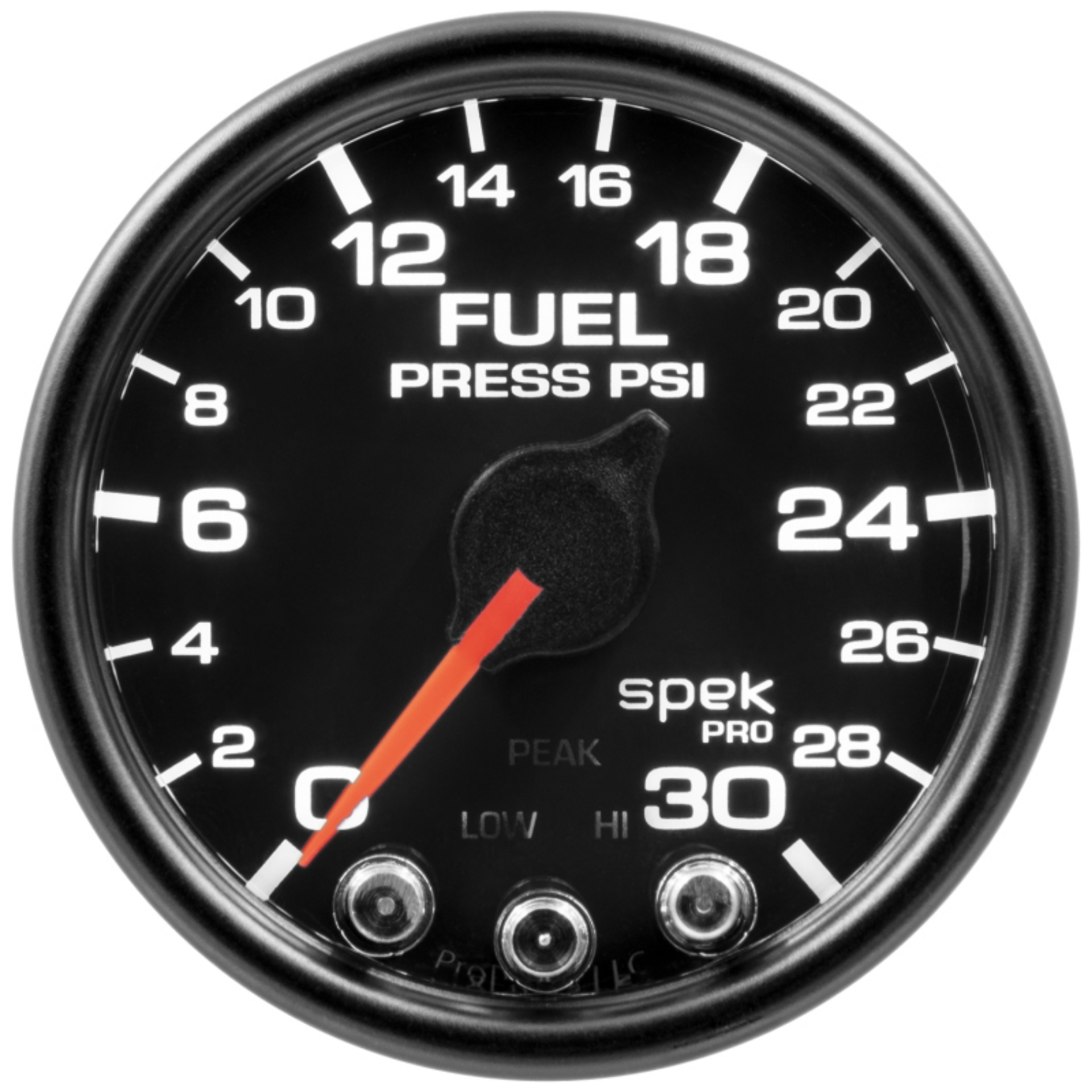 Picture of Autometer Spek-Pro Gauge Fuel Press 2 1-16in 30psi Stepper Motor W-Peak & Warn Blk-Blk