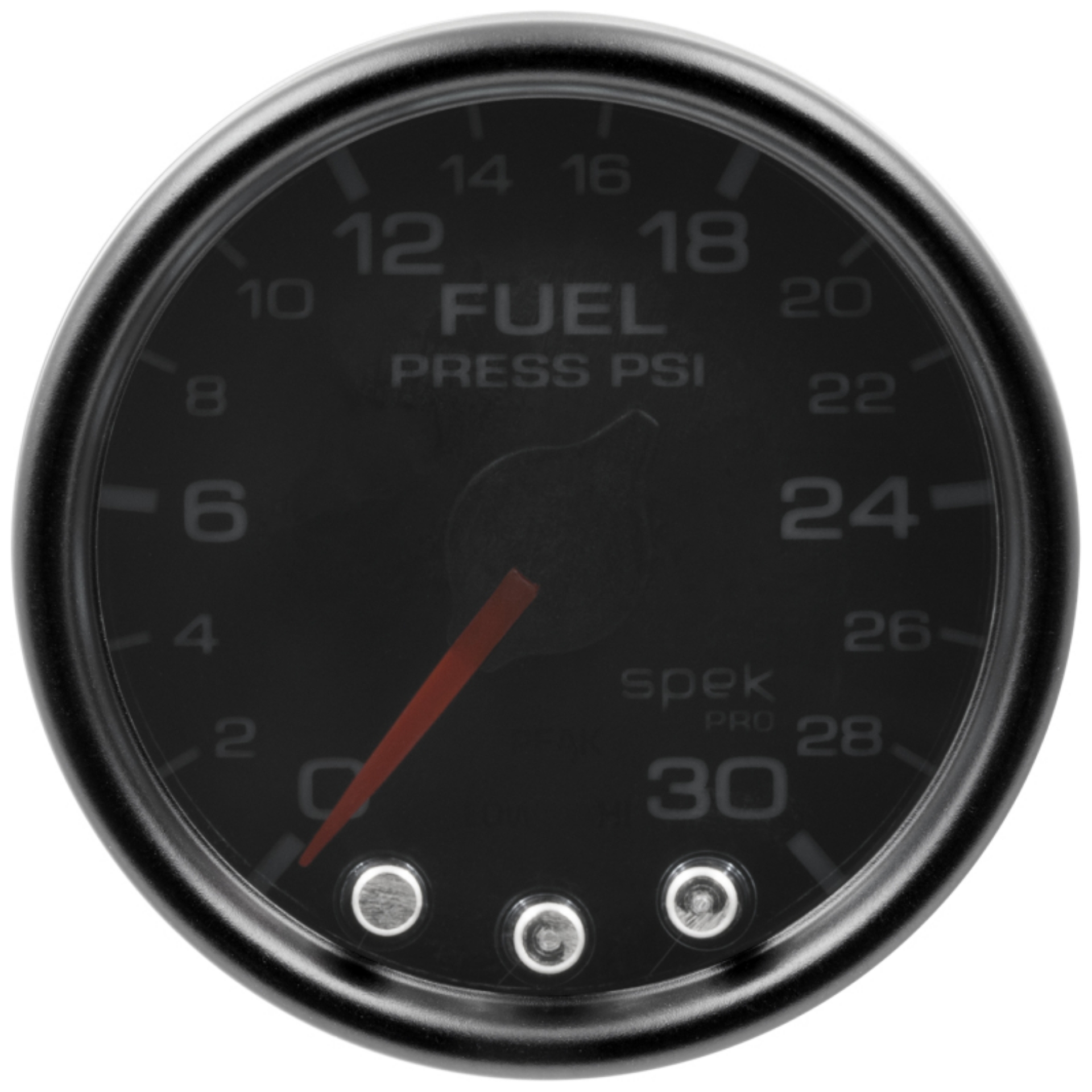 Picture of Autometer Spek-Pro Gauge Fuel Press 2 1-16in 30psi Stepper Motor W-Peak & Warn Blk-Smoke-Blk