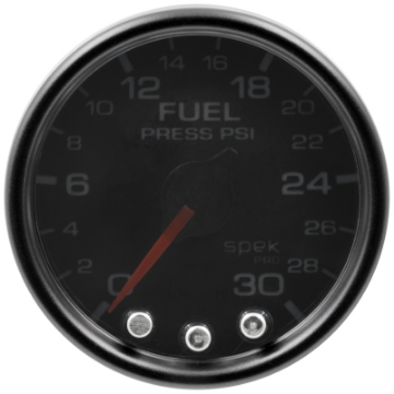Picture of Autometer Spek-Pro Gauge Fuel Press 2 1-16in 30psi Stepper Motor W-Peak & Warn Blk-Smoke-Blk