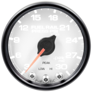 Picture of Autometer Spek-Pro Gauge Rail Press 2 1-16in 30Kpsi Stepper Motor W-Peak & Warn Wht-Blk