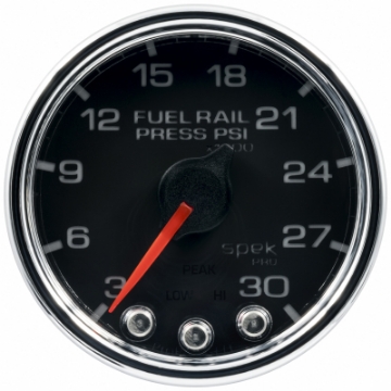 Picture of Autometer Spek-Pro Gauge Rail Press 2 1-16in 30Kpsi Stepper Motor W-Peak & Warn Blk-Chrm