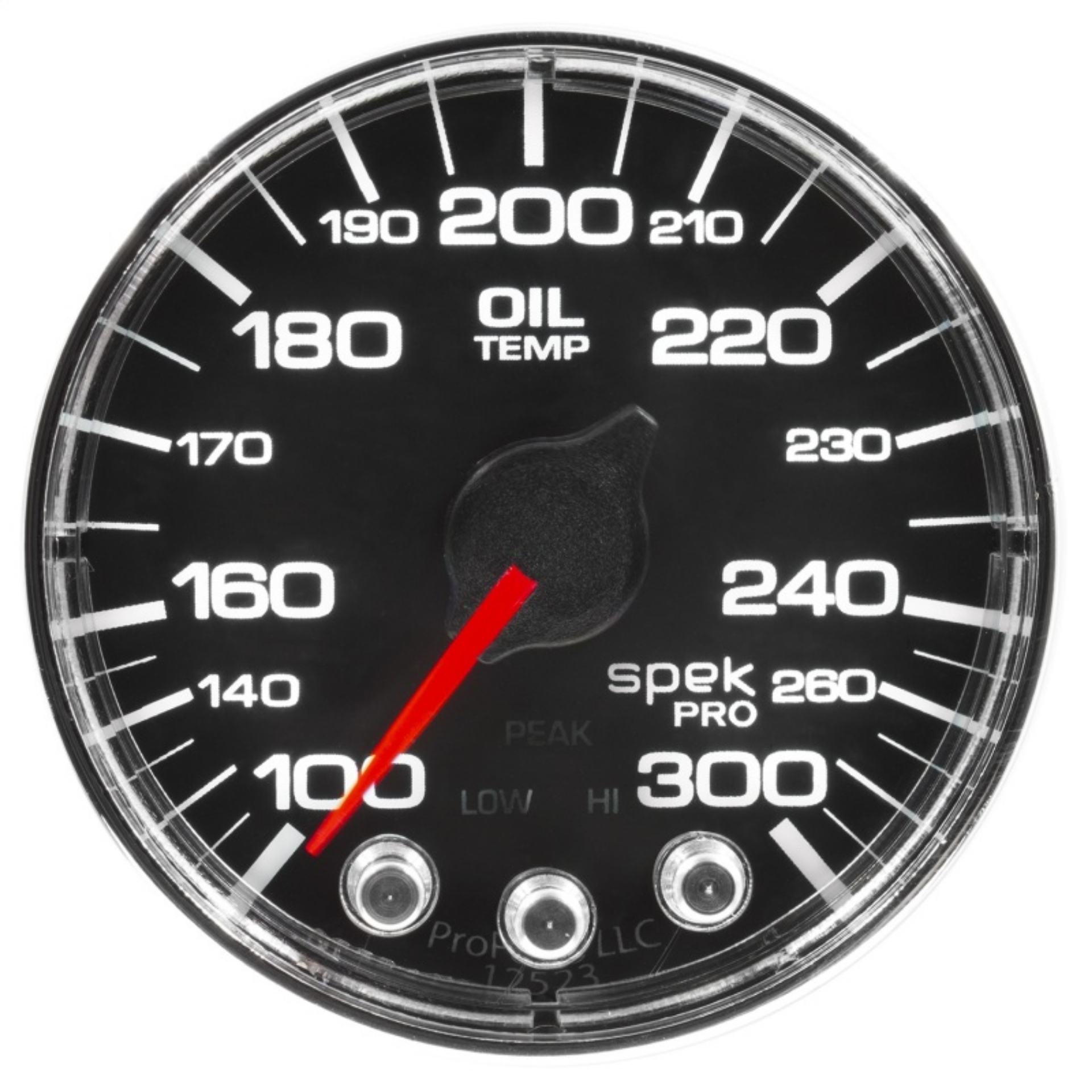 Picture of Autometer Spek-Pro Gauge Oil Temp 2 1-16in 300f Stepper Motor W-Peak & Warn Blk-Chrm