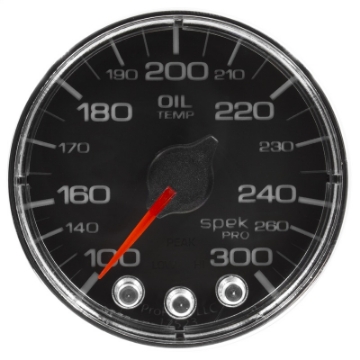 Picture of Autometer Spek-Pro Gauge Oil Temp 2 1-16in 300f Stepper Motor W-Peak & Warn Blk-Chrm