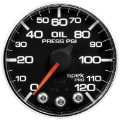 Picture of Autometer Spek-Pro Gauge Oil Press 2 1-16in 120psi Stepper Motor W-Peak & Warn Blk-Chrm