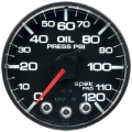 Picture of Autometer Spek-Pro Gauge Oil Press 2 1-16in 120psi Stepper Motor W-Peak & Warn Blk-Blk