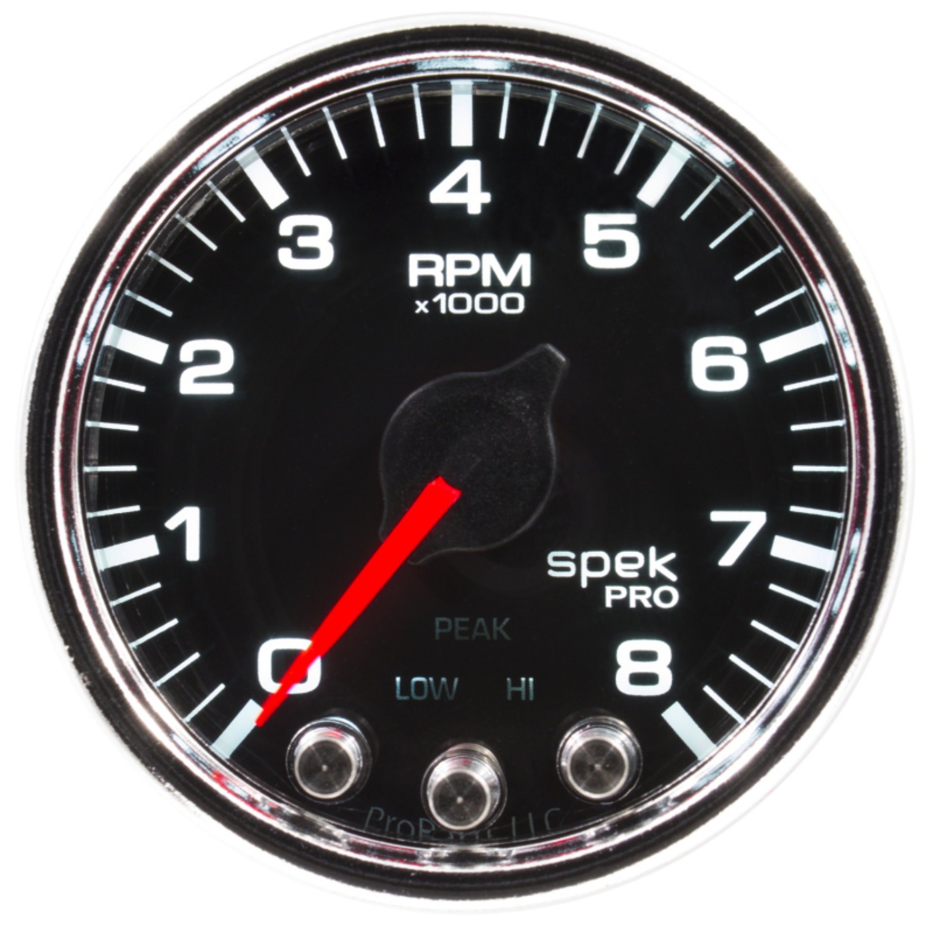 Picture of Autometer Spek-Pro Gauge Tach 2 1-16in 8K Rpm W- Shift Light & Peak Mem Blk-Chrm