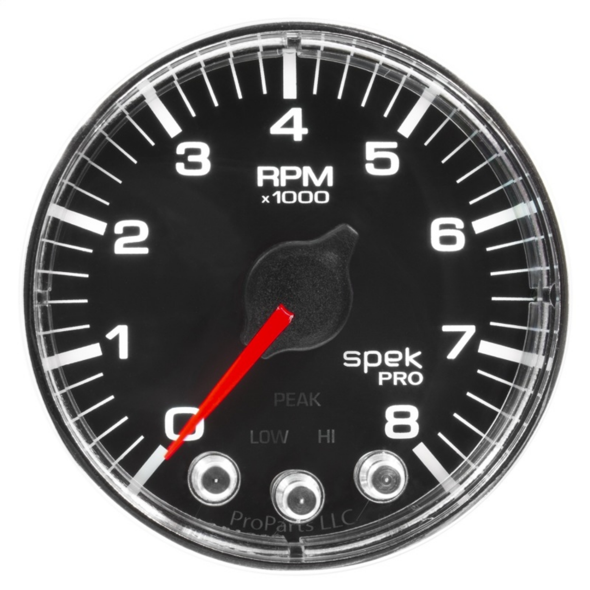 Picture of Autometer Spek-Pro Gauge Tach 2 1-16in 8K Rpm W- Shift Light & Peak Mem Blk-Chrm