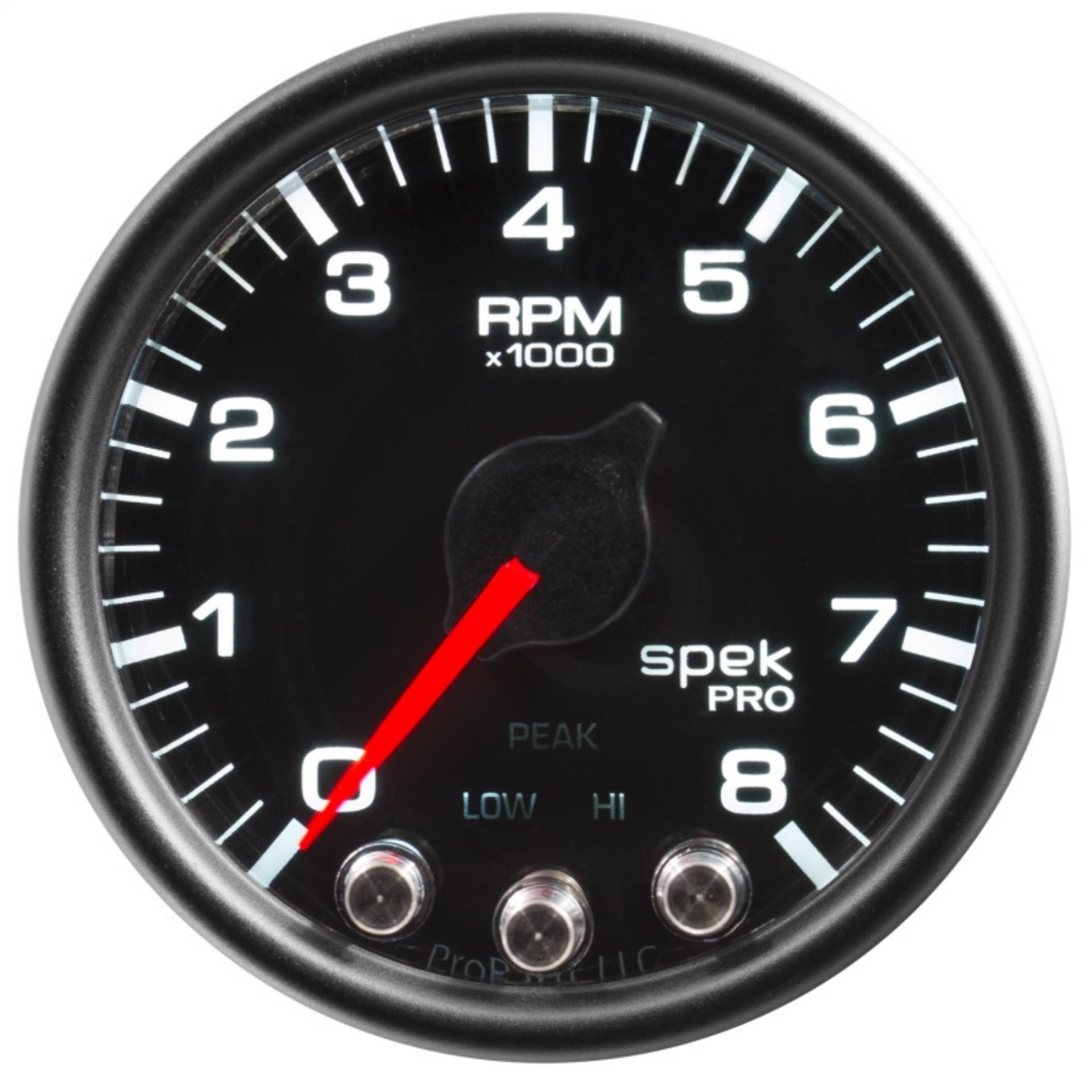 Picture of Autometer Spek-Pro Gauge Tach 2 1-16in 8K Rpm W- Shift Light & Peak Mem Blk-Blk