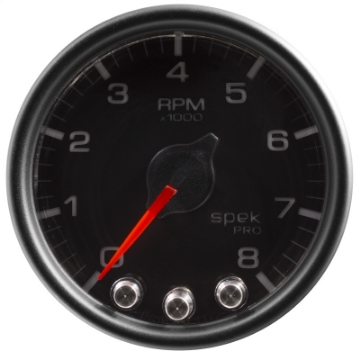 Picture of Autometer Spek-Pro Gauge Tach 2 1-16in 8K Rpm W- Shift Light & Peak Mem Blk-Blk