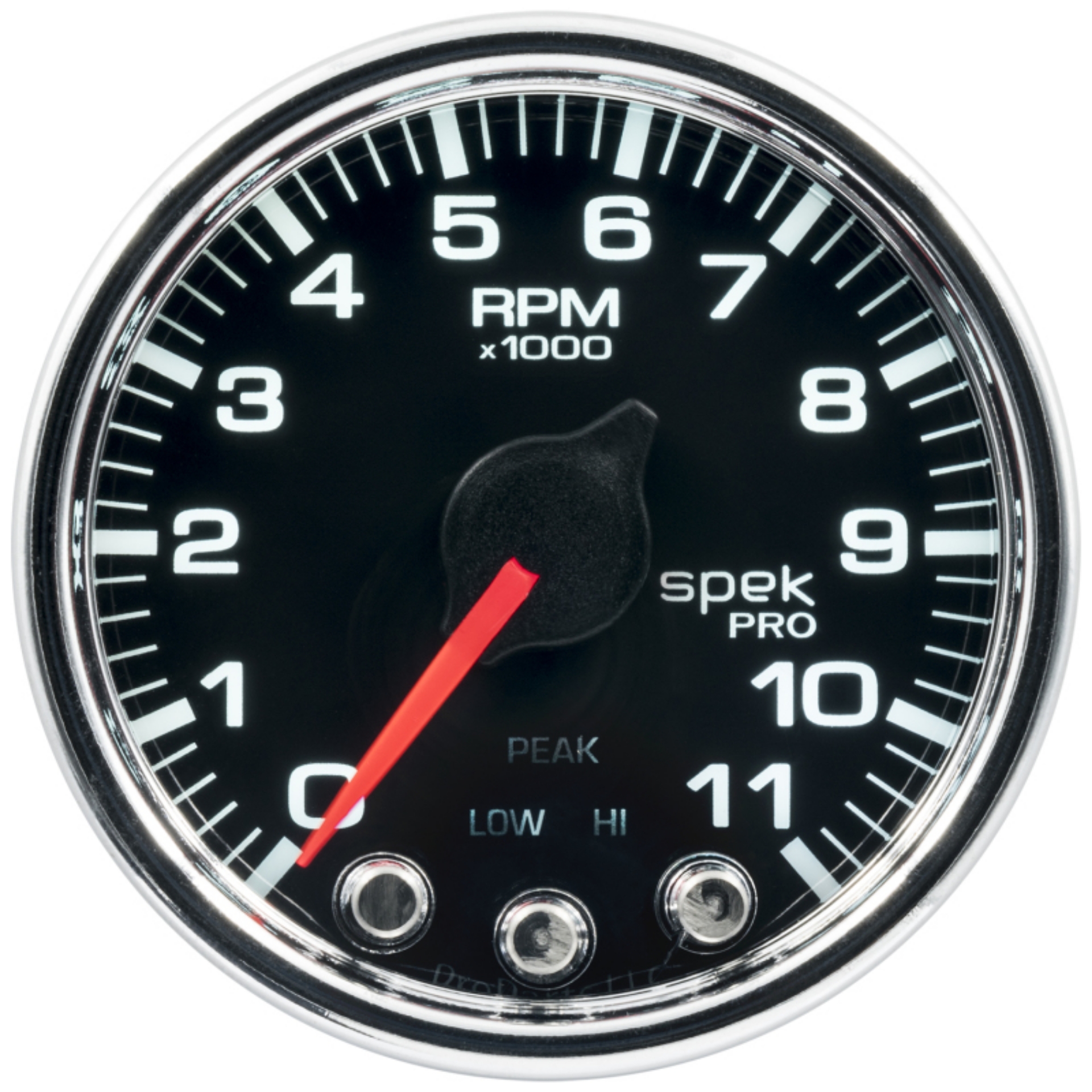Picture of Autometer Spek-Pro Gauge Tach 2 1-16in 11K Rpm W- Shift Light & Peak Mem Blk-Chrm
