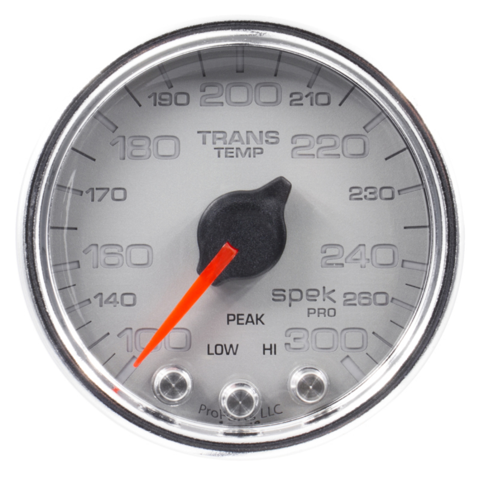 Picture of Autometer Spek-Pro Gauge Trans Temp 2 1-16in 300f Stepper Motor W-Peak & Warn Slvr-Chrm