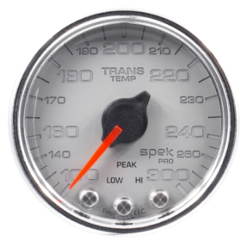 Picture of Autometer Spek-Pro Gauge Trans Temp 2 1-16in 300f Stepper Motor W-Peak & Warn Slvr-Chrm