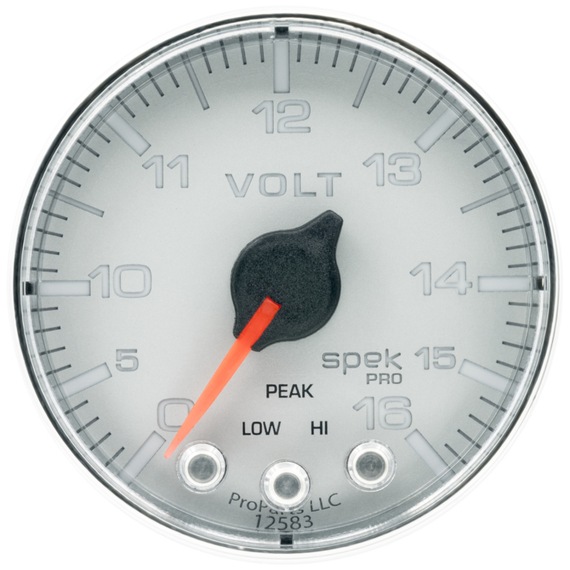 Picture of Autometer Spek-Pro Gauge Voltmeter 2 1-16in 16V Stepper Motor W-Peak & Warn Slvr-Chrm
