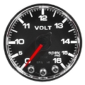 Picture of Autometer Spek-Pro Gauge Voltmeter 2 1-16in 16V Stepper Motor W-Peak & Warn Blk-Chrm