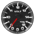 Picture of Autometer Spek-Pro Gauge Voltmeter 2 1-16in 16V Stepper Motor W-Peak & Warn Blk-Chrm